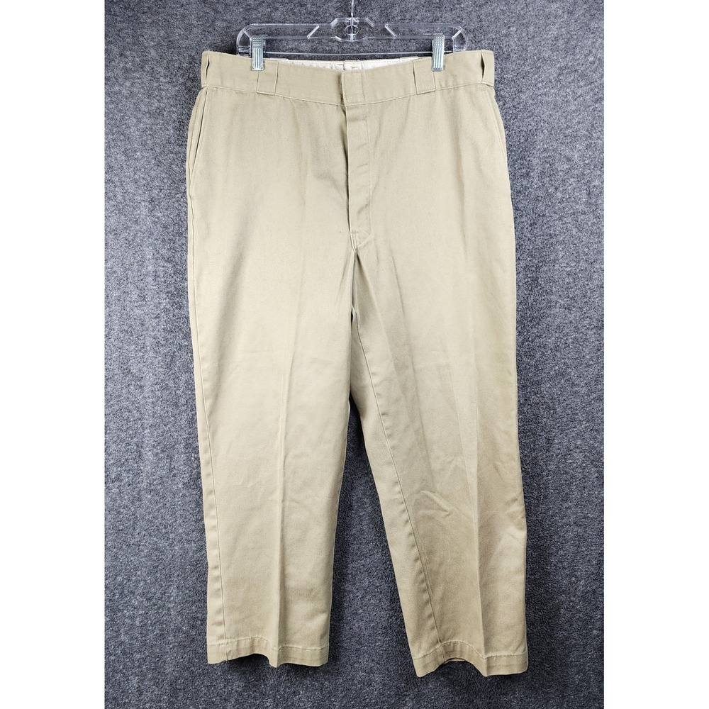 Dickies Pants Mens 38x29 Chino Khaki Straight Leg Made in USA EUC